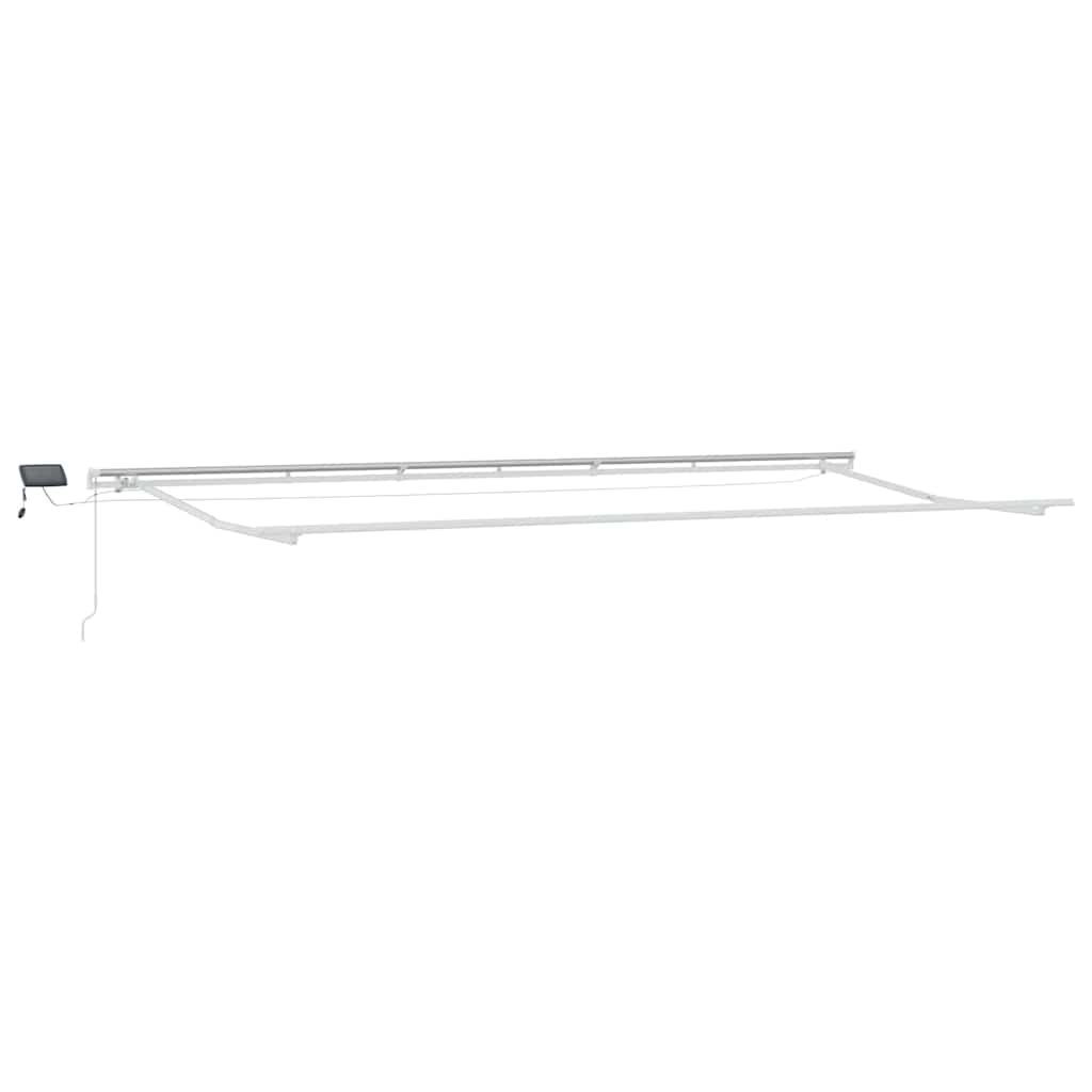 Awning Frame with LED Strip Lights White 600 x 350 cm Aluminium