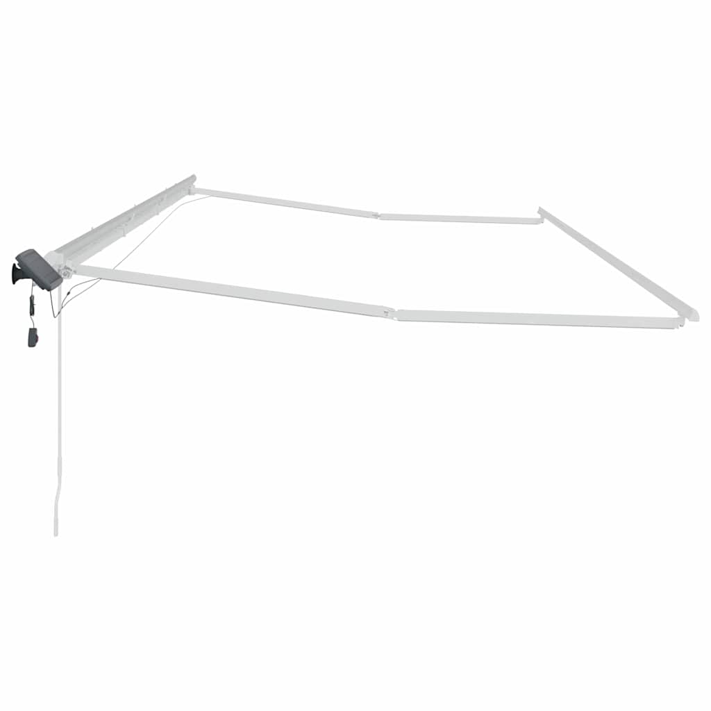 Awning Frame with LED Strip Lights White 600 x 350 cm Aluminium