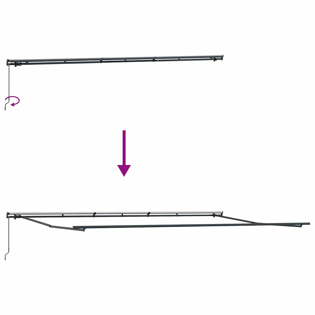 Awning Frame Manual Anthracite 600 x 300 cm Aluminium