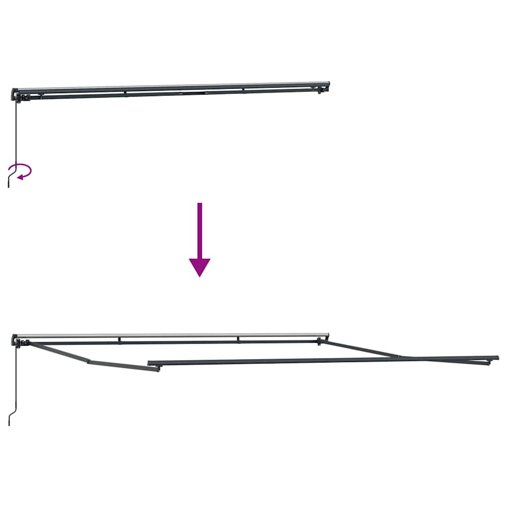Awning Frame Manual Anthracite 400 x 350 cm Aluminium