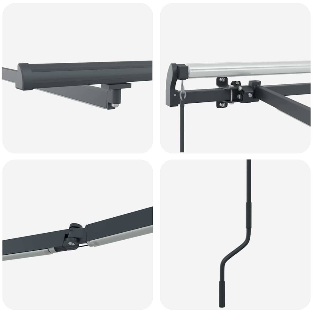 Awning Frame Manual Anthracite 500 x 300 cm Aluminium