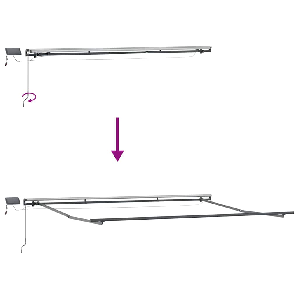 Awning Frame Manual Anthracite 500 x 300 cm Aluminium