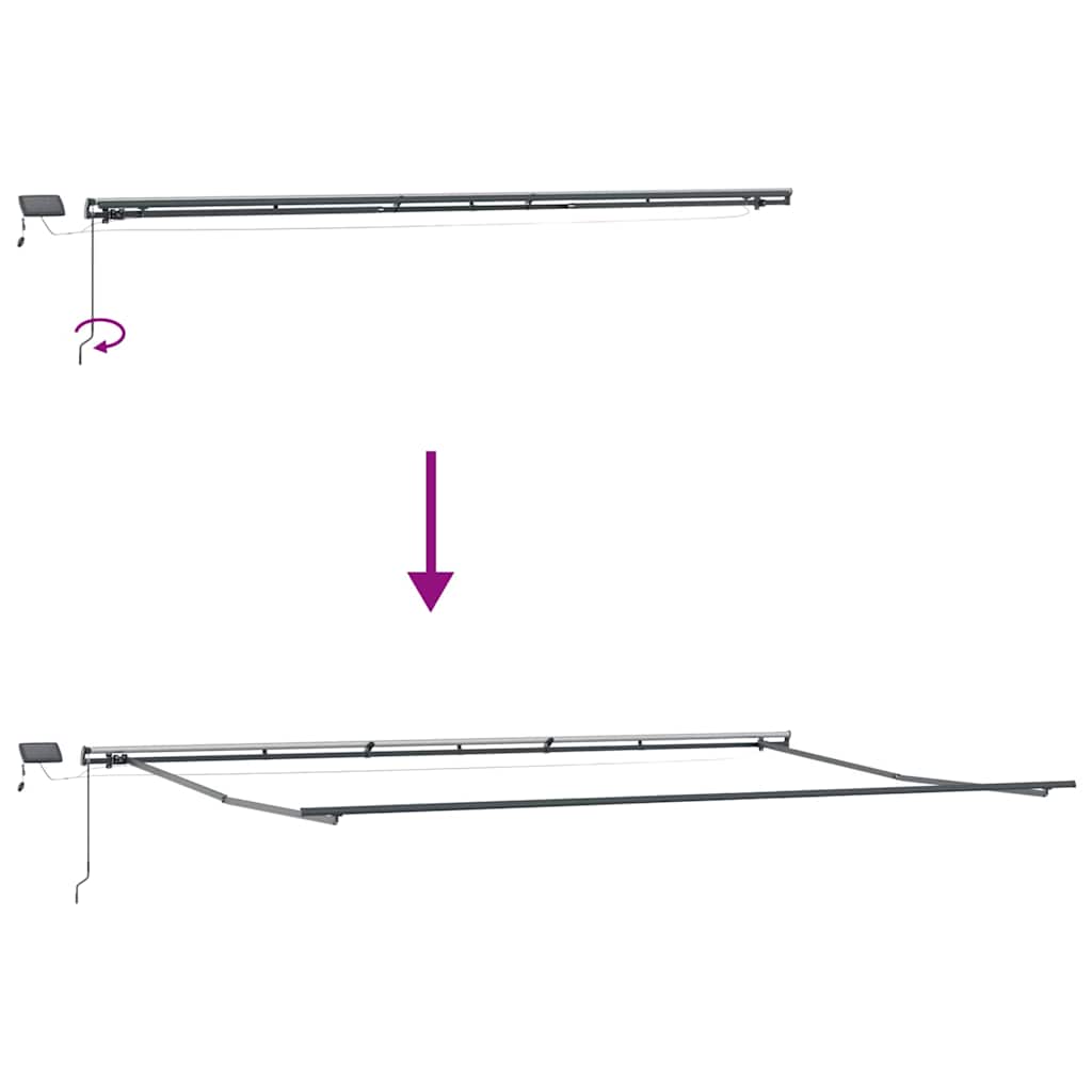 Awning Frame Manual Anthracite 600 x 300 cm Aluminium