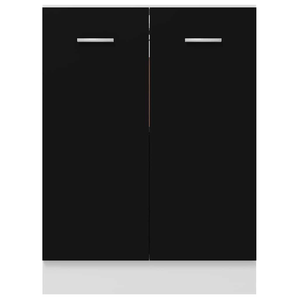 Bottom Cabinet Black 60x46x81.5 cm Engineered Wood