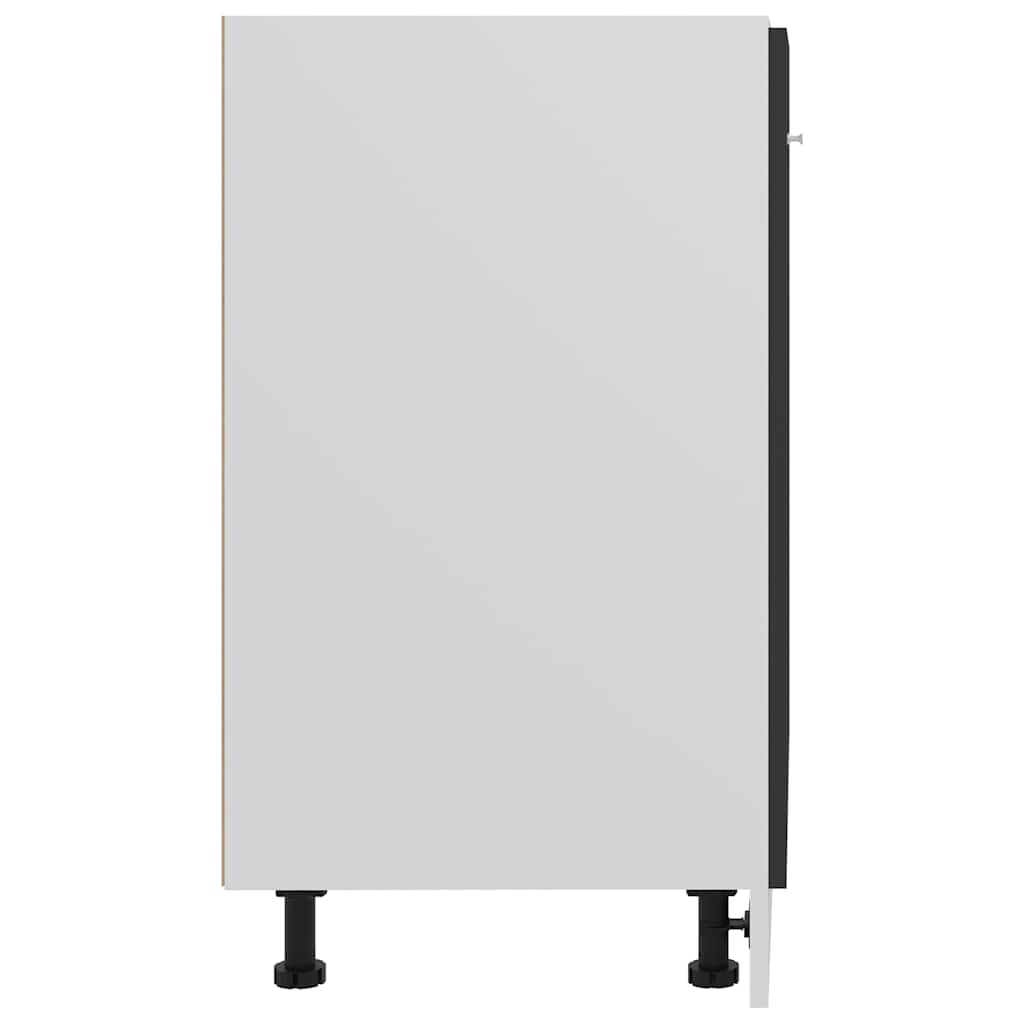 Bottom Cabinet Black 60x46x81.5 cm Engineered Wood
