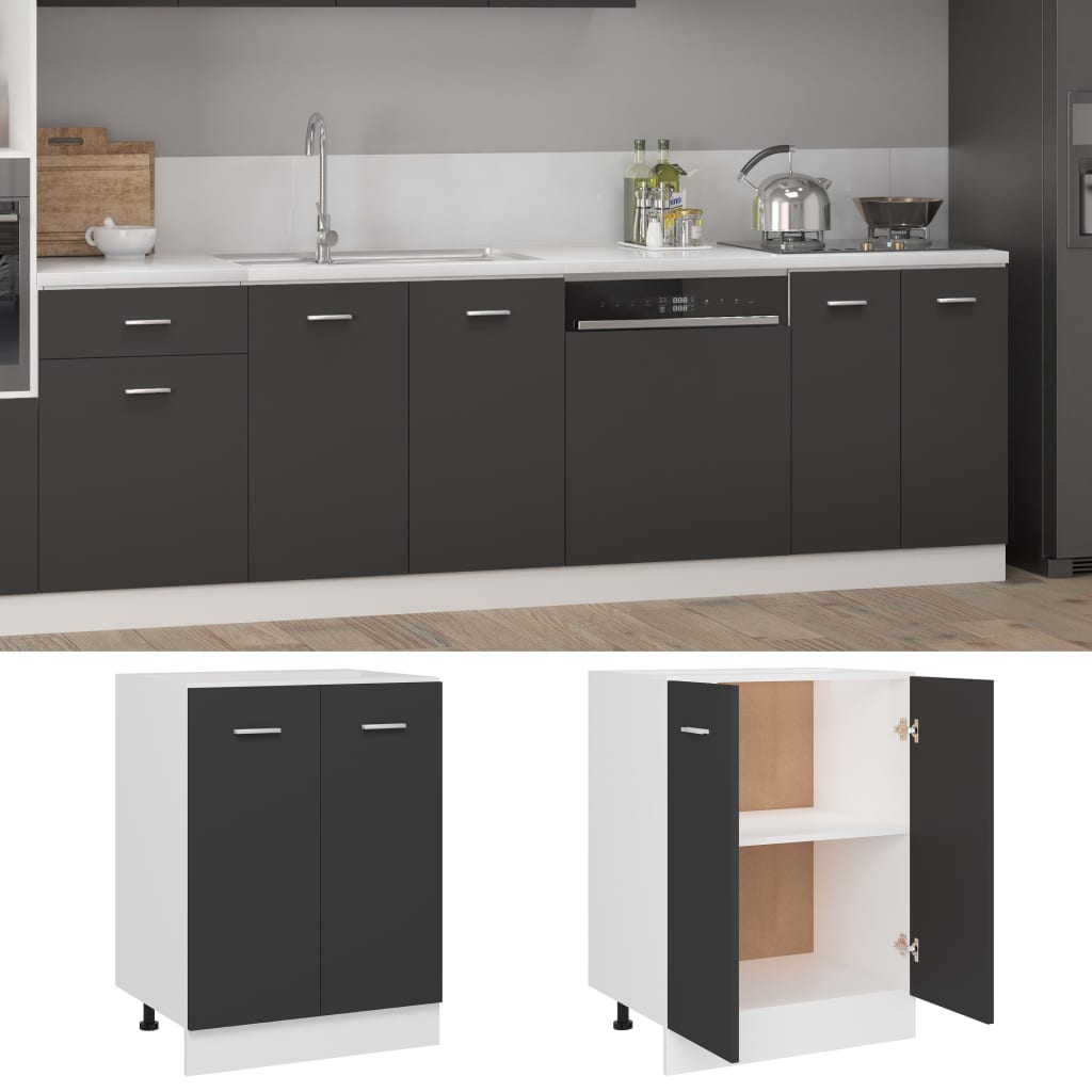 vidaXL Bottom Cabinet Grey 60x46x81.5 cm Engineered Wood