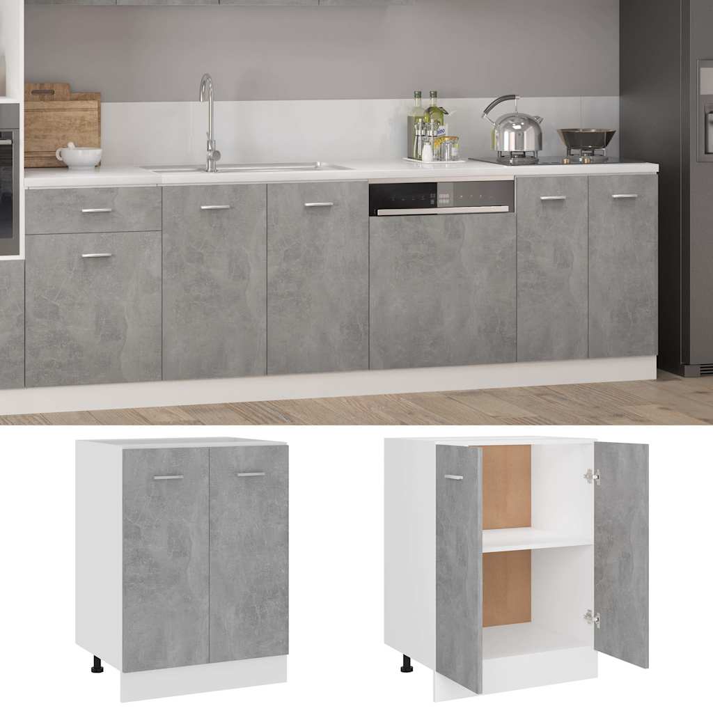801192 vidaXL Bottom Cabinet "Lyon" Concrete Grey 60x46x81,5 cm Engineered Wood
