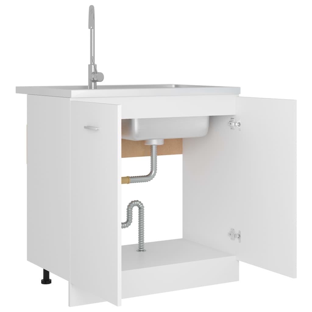 vidaXL Sink Bottom Cabinet White 80x46x81.5 cm Engineered Wood