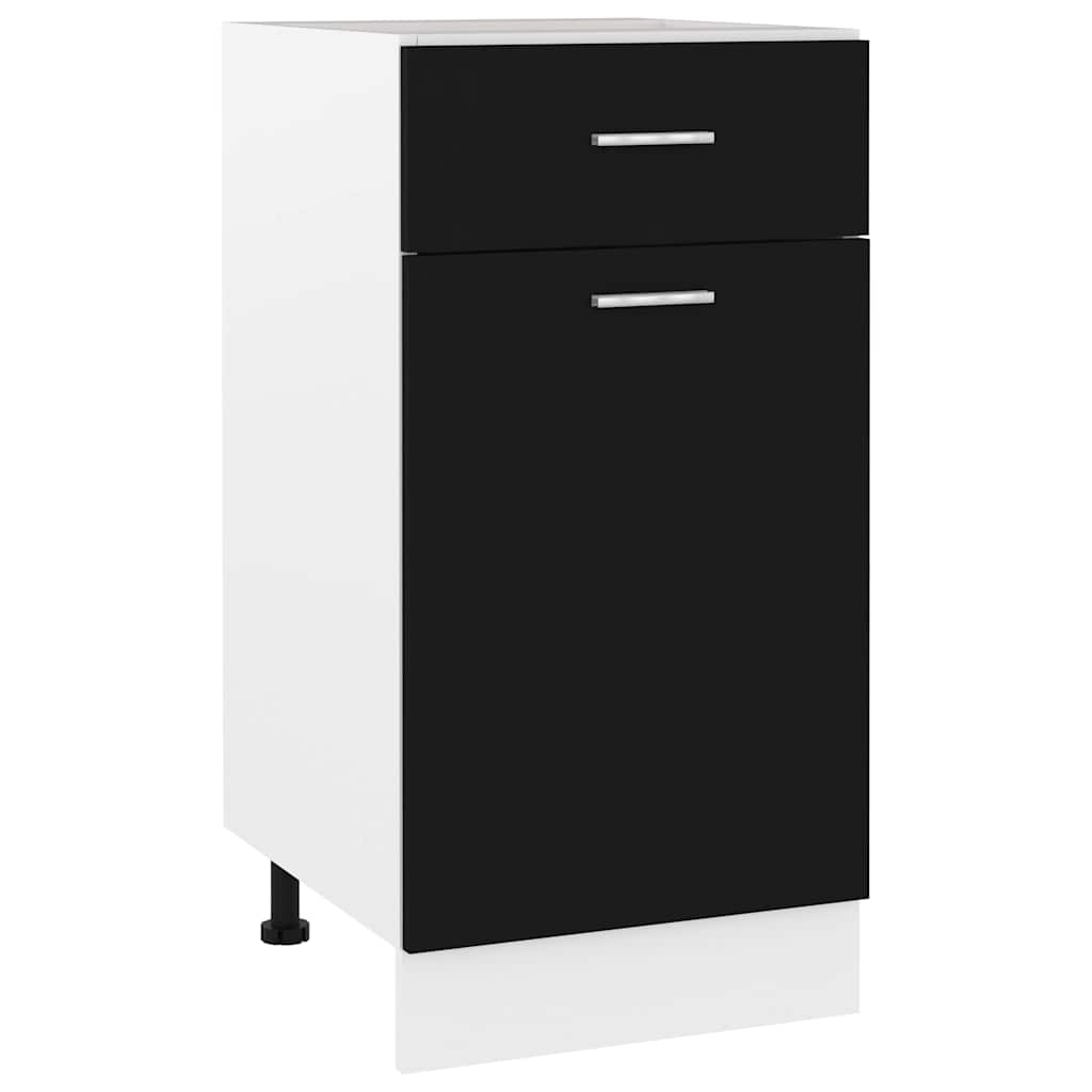 801213 vidaXL Drawer Bottom Cabinet "Lyon" Black 40x46x81,5 cm Engineered Wood