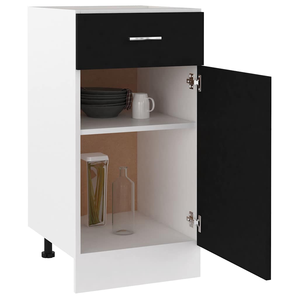 801213 vidaXL Drawer Bottom Cabinet "Lyon" Black 40x46x81,5 cm Engineered Wood