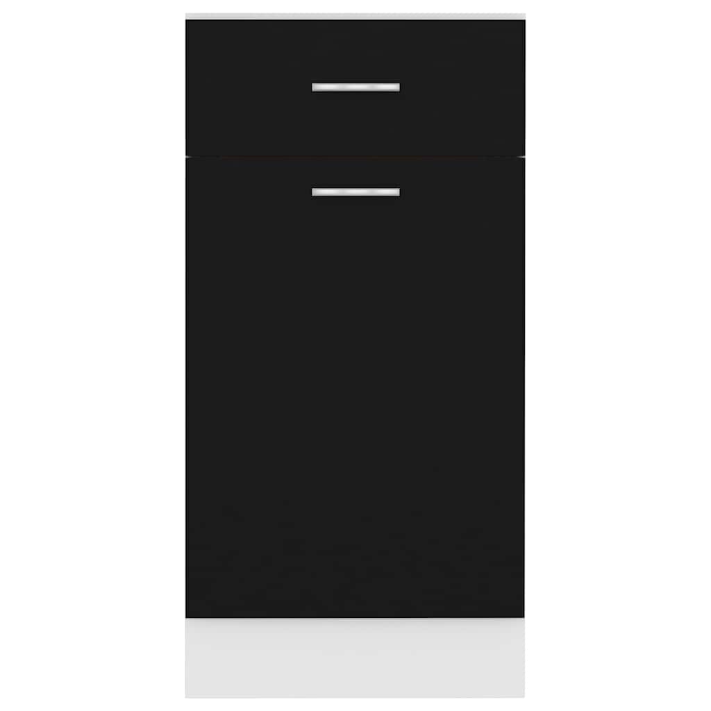 801213 vidaXL Drawer Bottom Cabinet "Lyon" Black 40x46x81,5 cm Engineered Wood