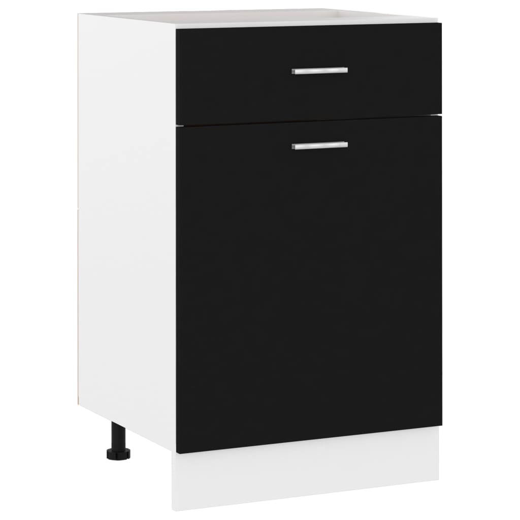 Drawer Bottom Cabinet | Black | Engineered wood | 50 x 46 x 81.5 cm