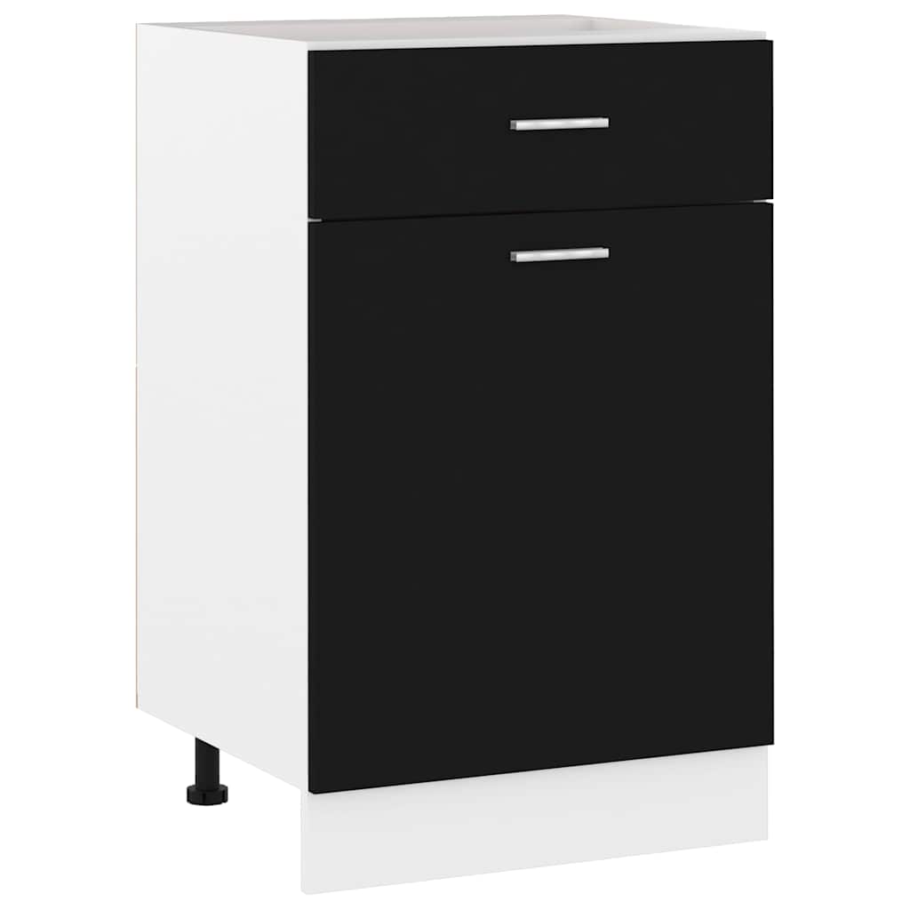 801221 vidaXL Drawer Bottom Cabinet "Lyon" Black 50x46x81,5 cm Engineered Wood