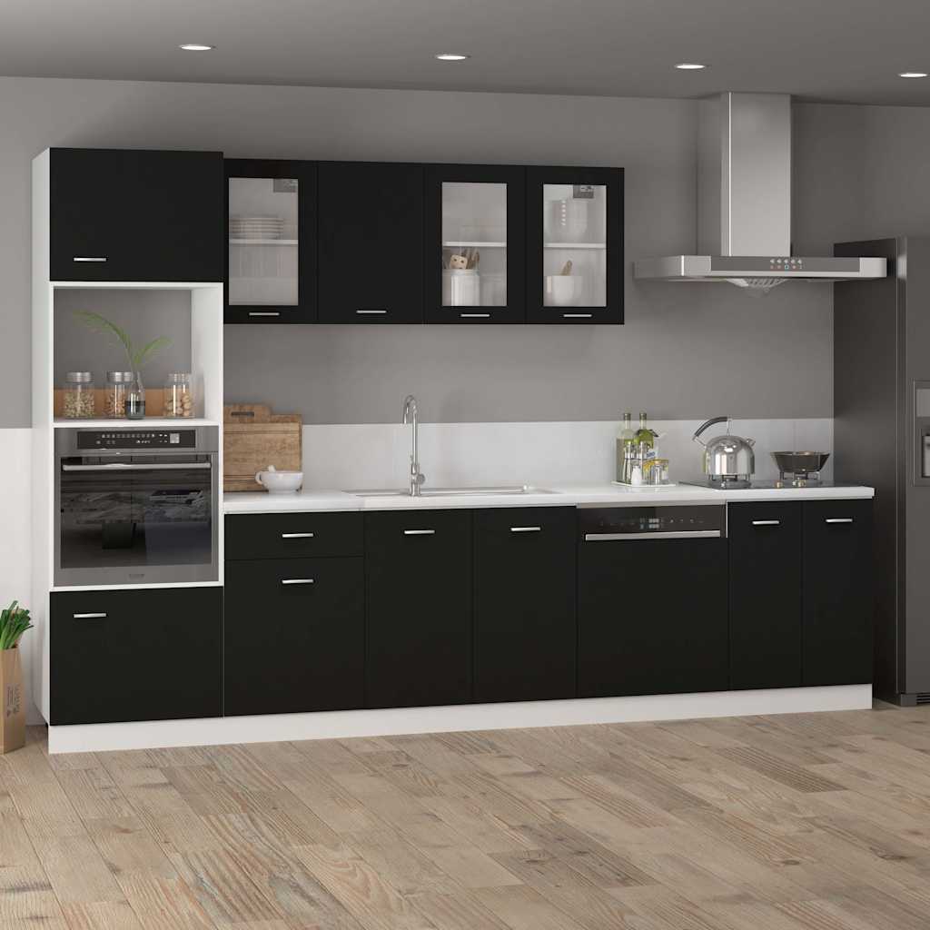 801221 vidaXL Drawer Bottom Cabinet "Lyon" Black 50x46x81,5 cm Engineered Wood