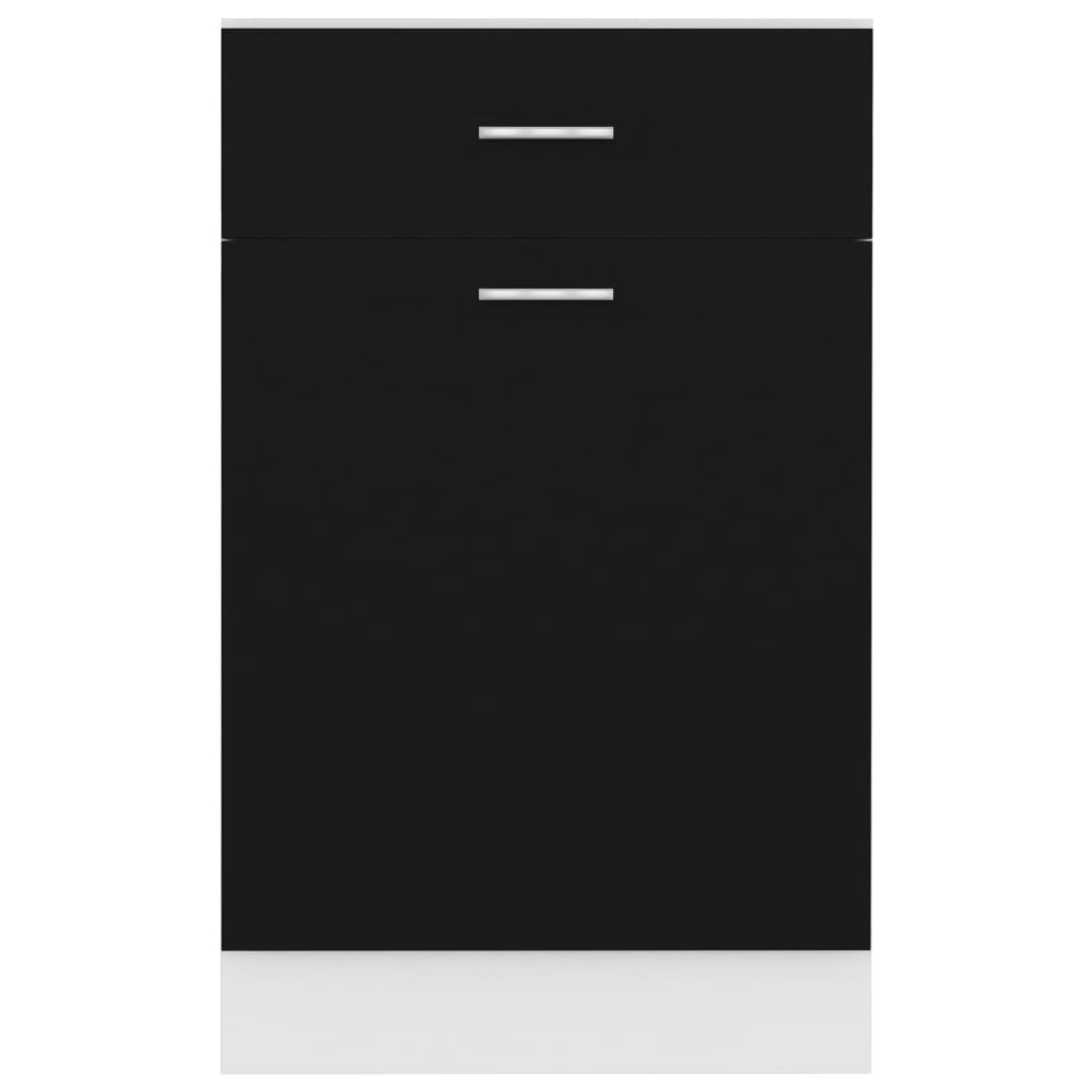 Drawer Bottom Cabinet | Black | Engineered wood | 50 x 46 x 81.5 cm