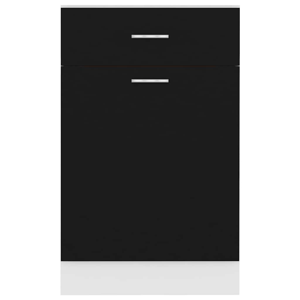 801221 vidaXL Drawer Bottom Cabinet "Lyon" Black 50x46x81,5 cm Engineered Wood