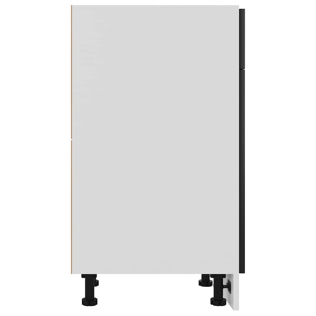801221 vidaXL Drawer Bottom Cabinet "Lyon" Black 50x46x81,5 cm Engineered Wood