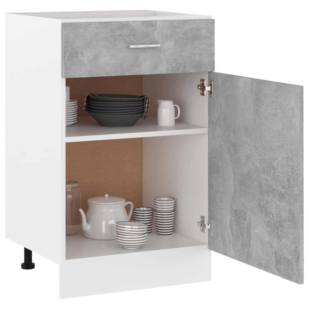 Drawer Bottom Cabinet Lyon Concrete Grey 50x46x81.5 cm Engineered Wood