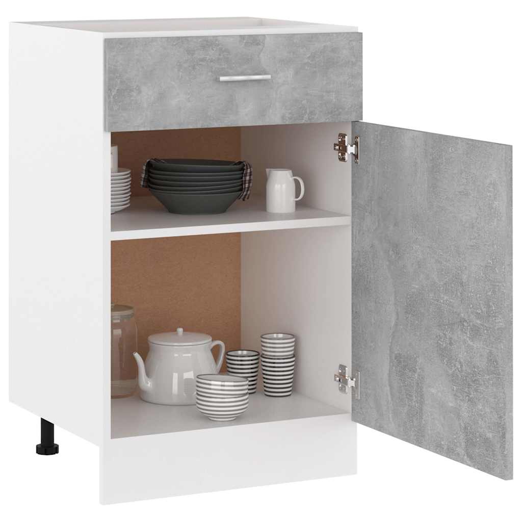 Drawer Bottom Cabinet "Lyon" Concrete Grey 50x46x81.5 cm