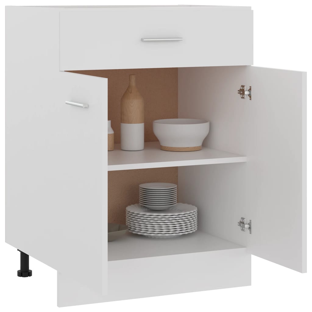 vidaXL Drawer Bottom Cabinet White 60x46x81.5 cm Engineered Wood