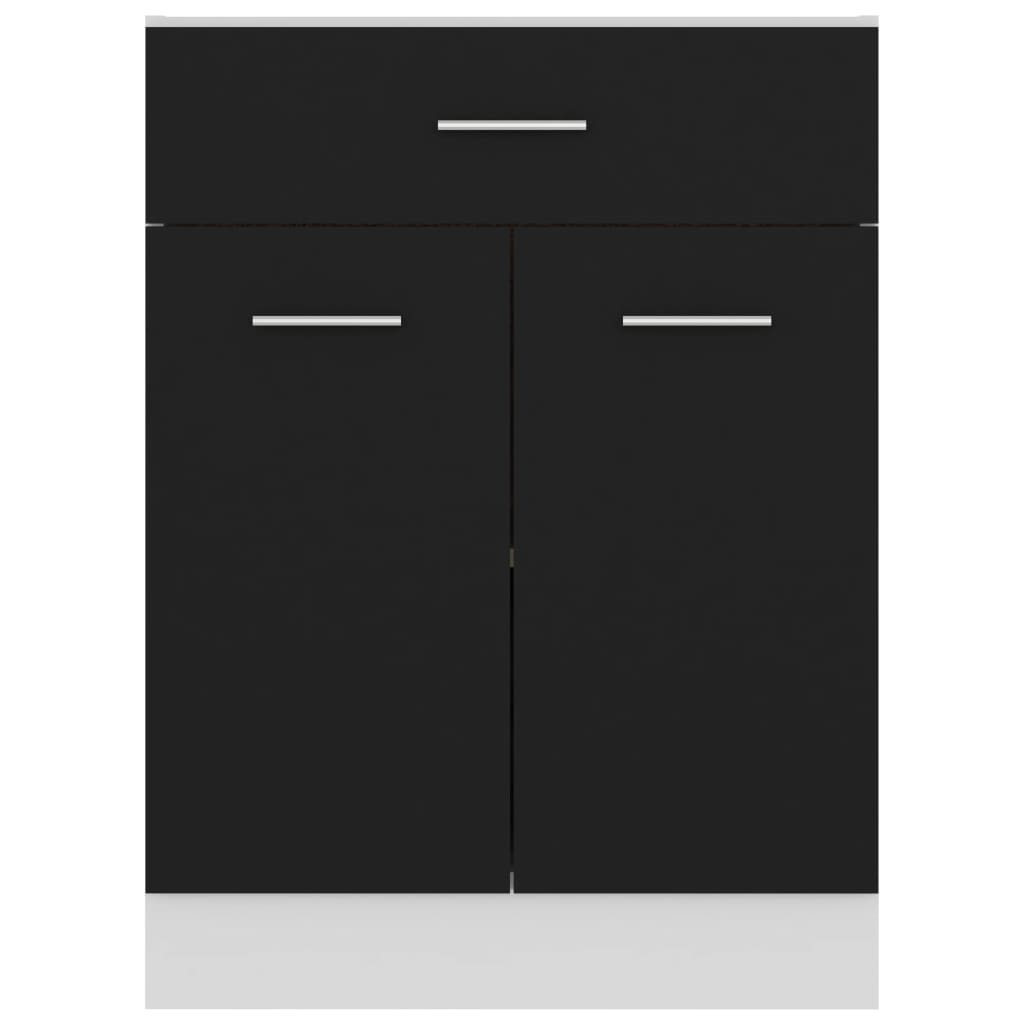 vidaXL Drawer Bottom Cabinet Black 60x46x81.5 cm Engineered Wood