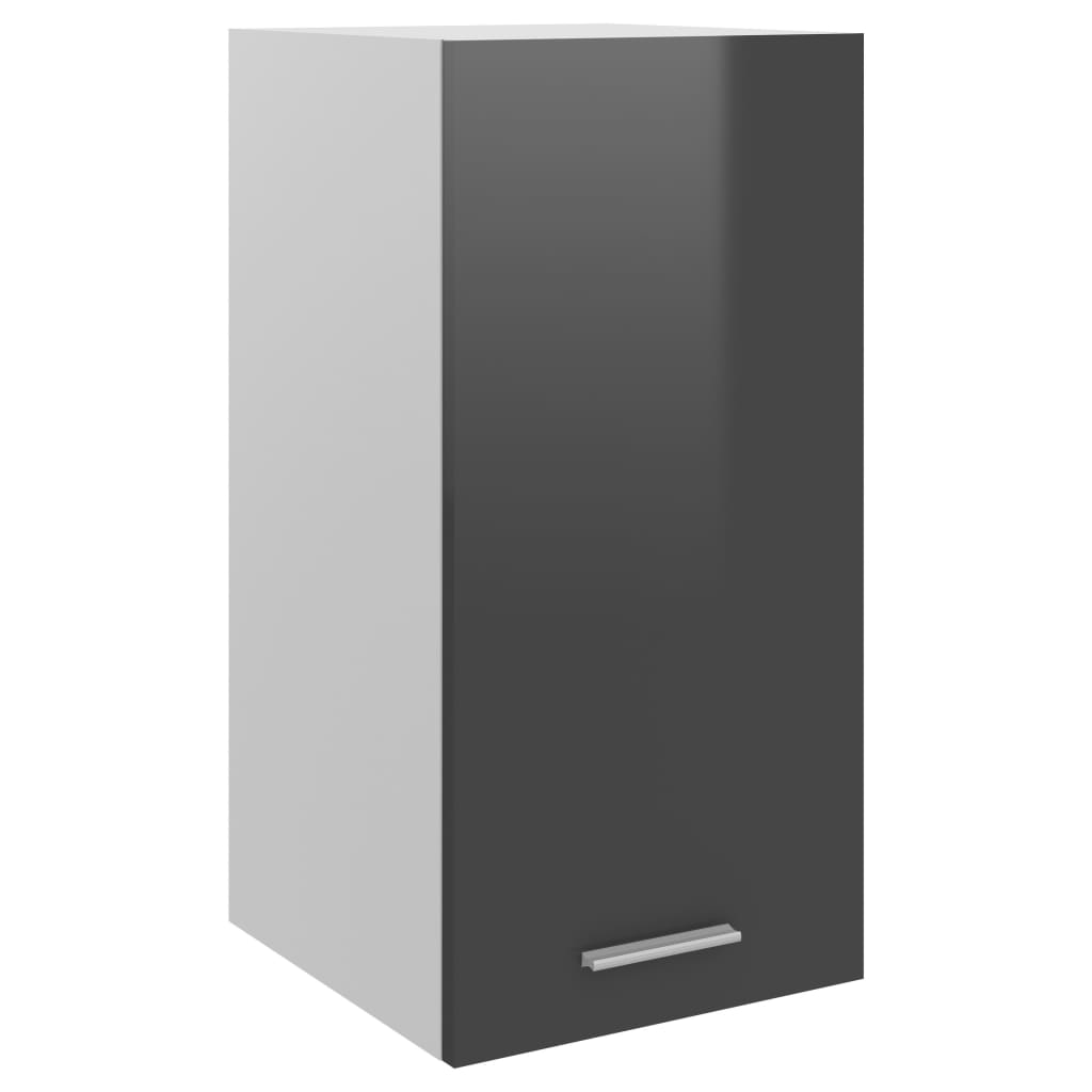 vidaXL Hanging Cabinet High Gloss Grey 29.5x31x60 cm Engineered Wood