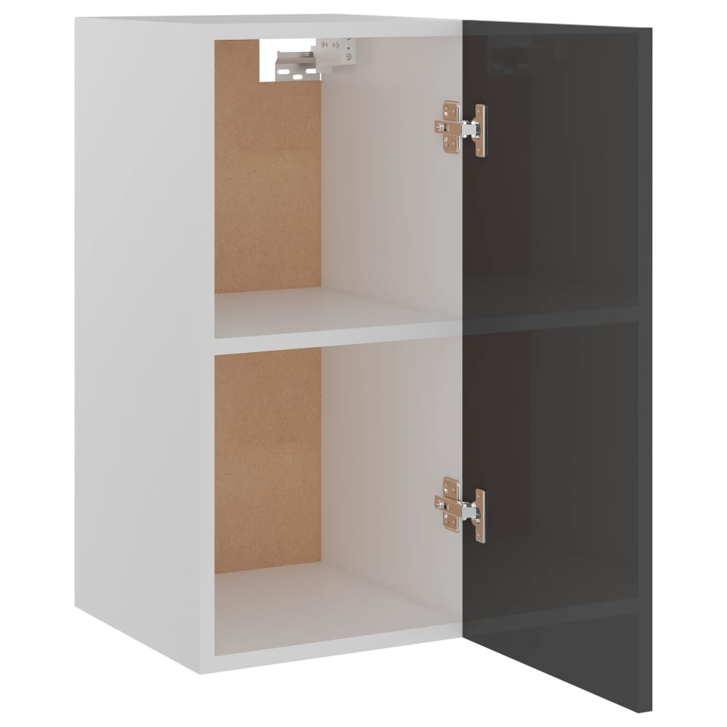 vidaXL Hanging Cabinet High Gloss Grey 29.5x31x60 cm Engineered Wood