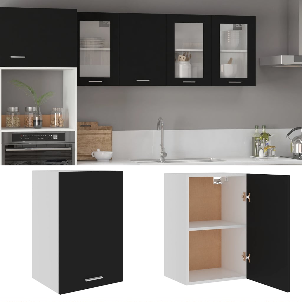 vidaXL Hanging Cabinet Black 39.5x31x60 cm Engineered Wood