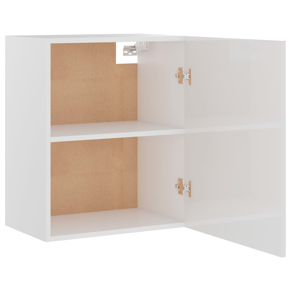 vidaXL Hanging Cabinet High Gloss White 50x31x60 cm Engineered Wood