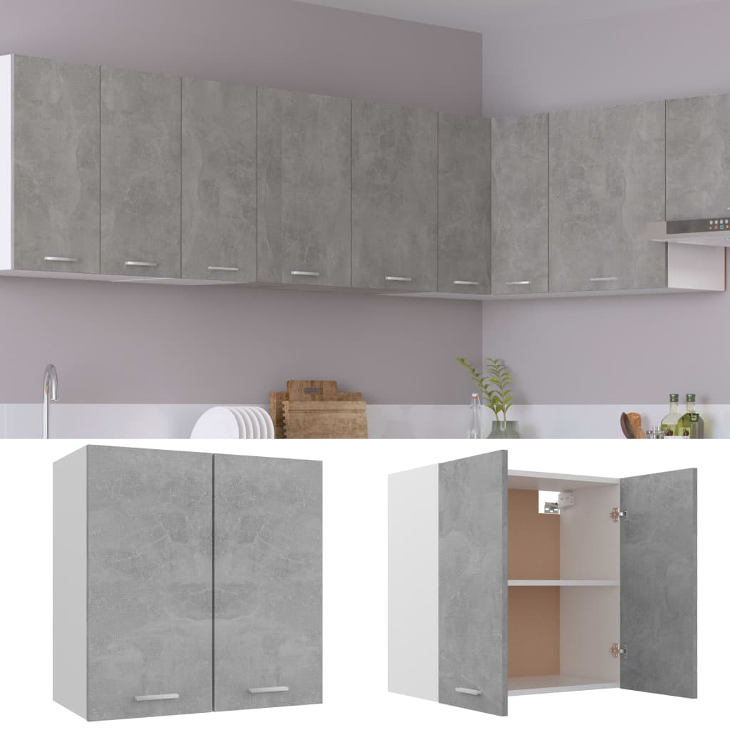 vidaXL Hanging Cabinet Concrete Grey 60x31x60 cm Engineered Wood