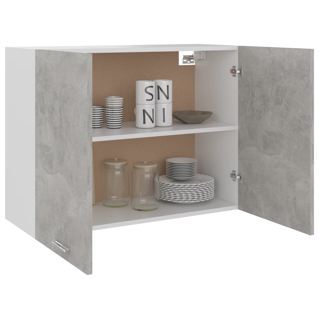 vidaXL Hanging Cabinet Concrete Grey 80x31x60 cm Engineered Wood