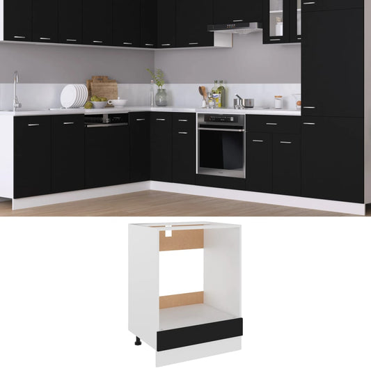 vidaXL Oven Cabinet Black 60x46x81.5 cm Engineered Wood