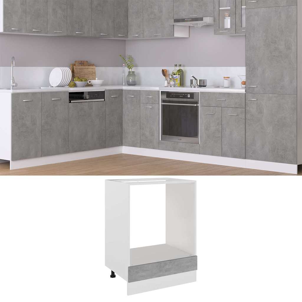 802501 vidaXL Oven Cabinet "Lyon" Concrete Grey 60x46x81,5 cm Engineered Wood