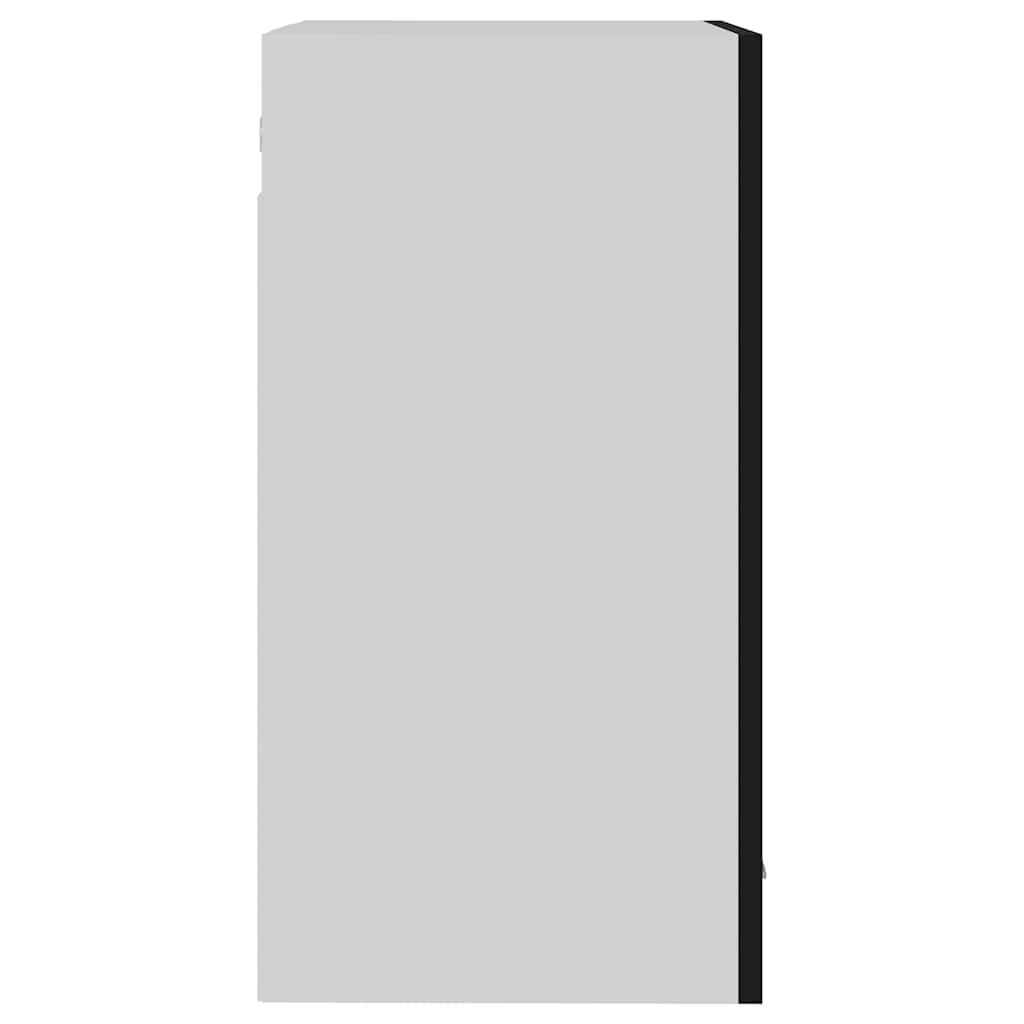 802506 vidaXL Hanging Glass Cabinet "Lyon" Black 40x31x60 cm Engineered Wood
