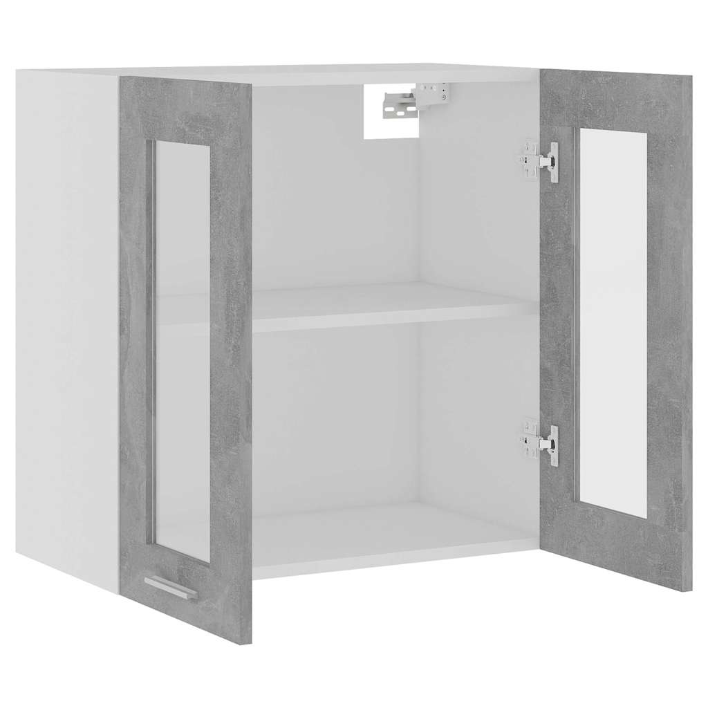 Hanging Glass Cabinet "Lyon" Concrete Grey 60x31x60 cm