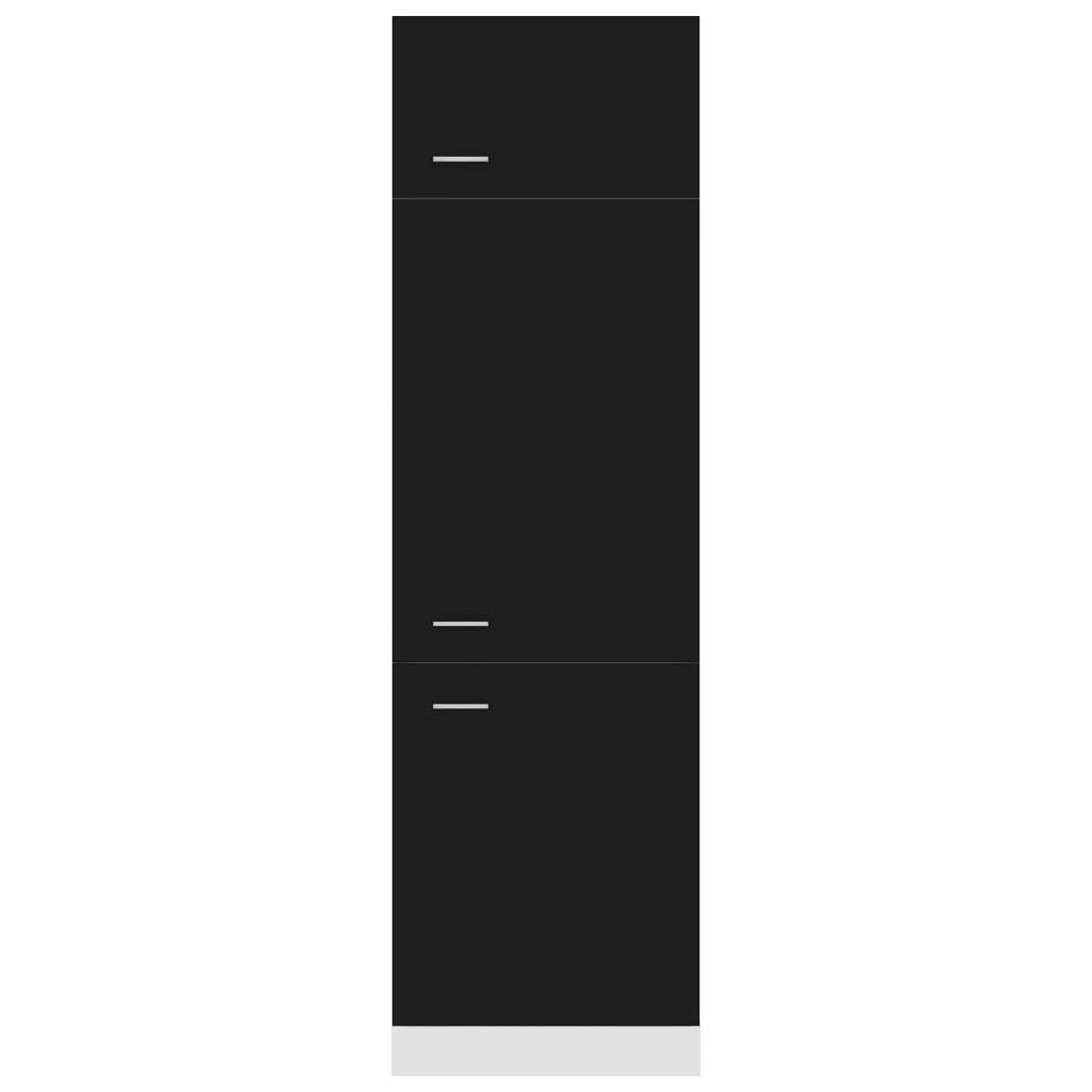 vidaXL Refrigerator Cabinet Black 60x57x207 cm Engineered Wood