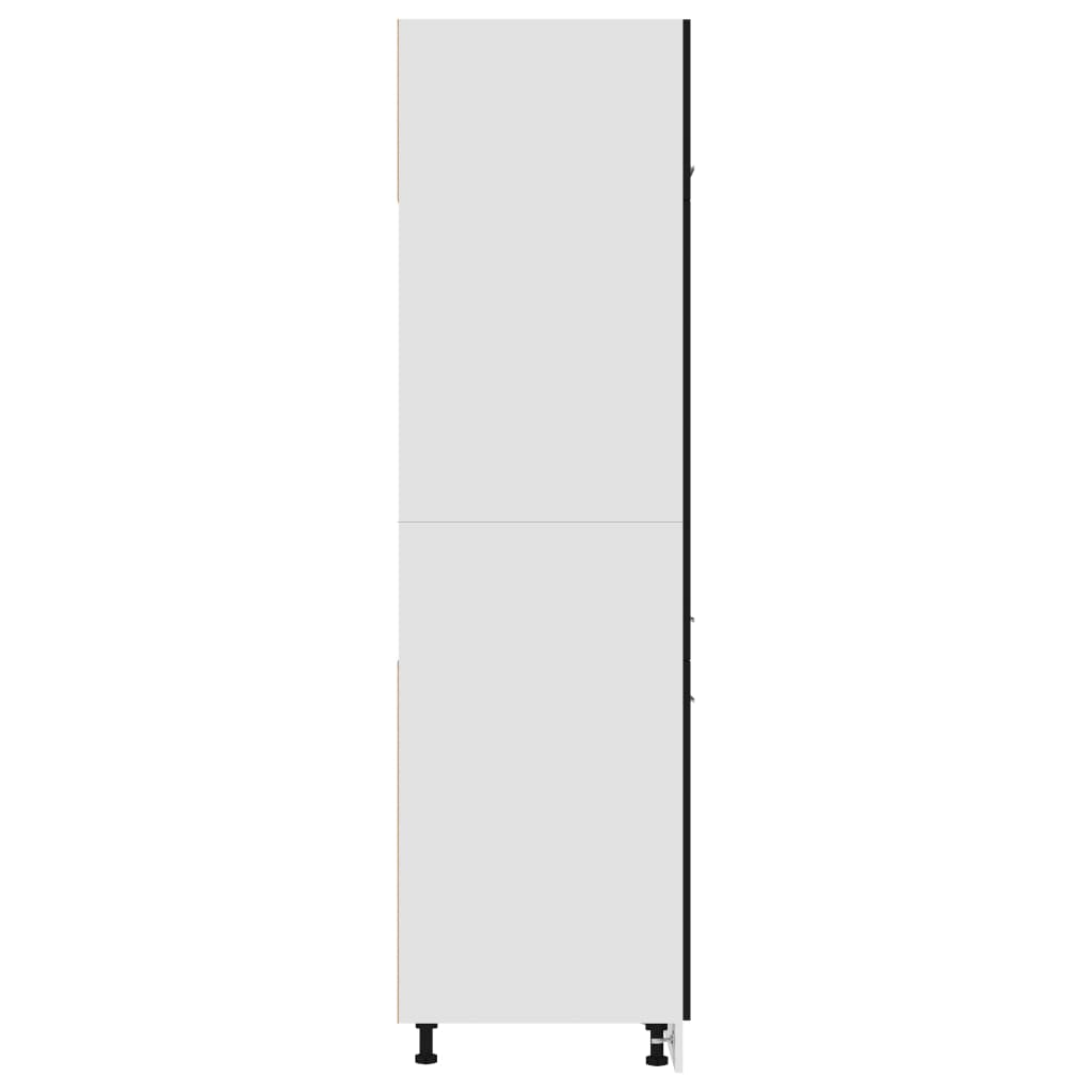 vidaXL Refrigerator Cabinet Black 60x57x207 cm Engineered Wood