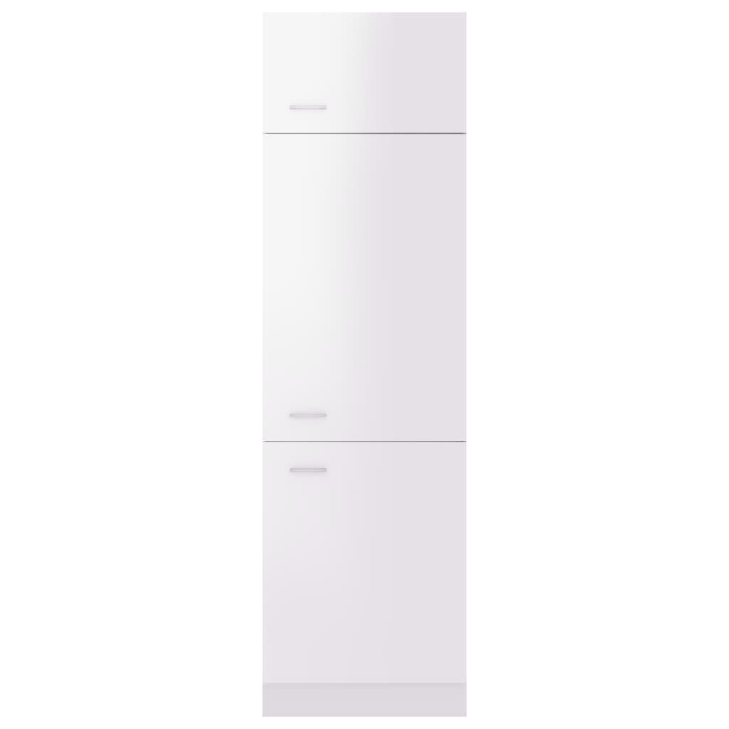 vidaXL Refrigerator Cabinet High Gloss White 60x57x207 cm Engineered Wood