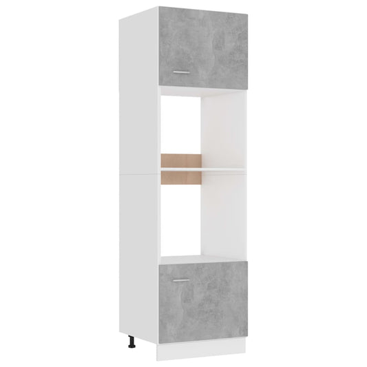 vidaXL Microwave Cabinet Concrete Grey 60x57x207 cm Engineered Wood