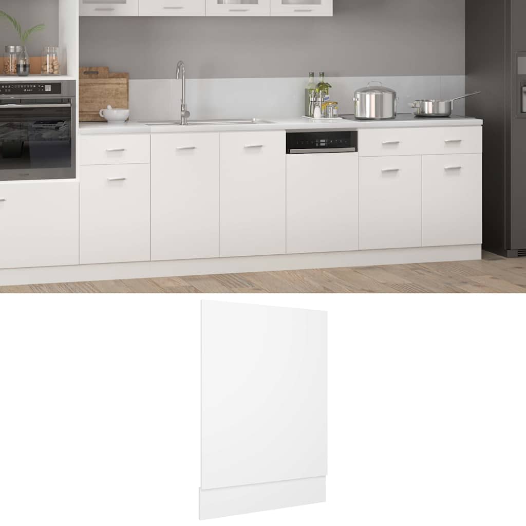 802554 vidaXL Dishwasher Panel "Lyon" White 45x3x67 cm Engineered Wood