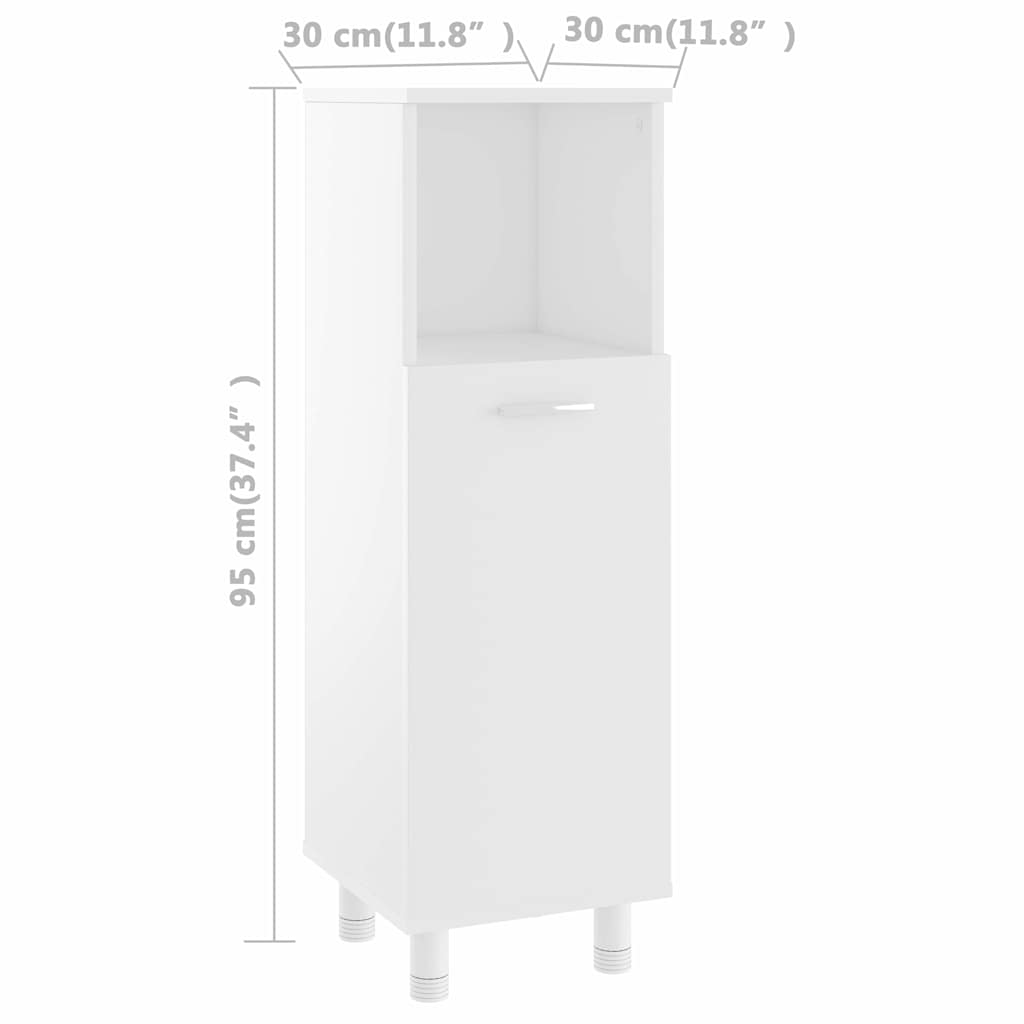 802615 vidaXL Bathroom Cabinet White 30x30x95 cm Engineered Wood