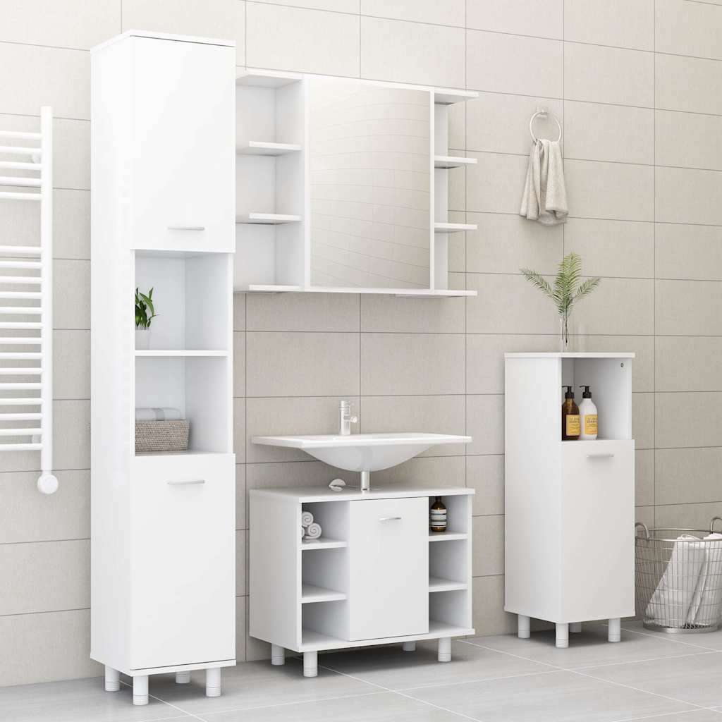 802615 vidaXL Bathroom Cabinet White 30x30x95 cm Engineered Wood