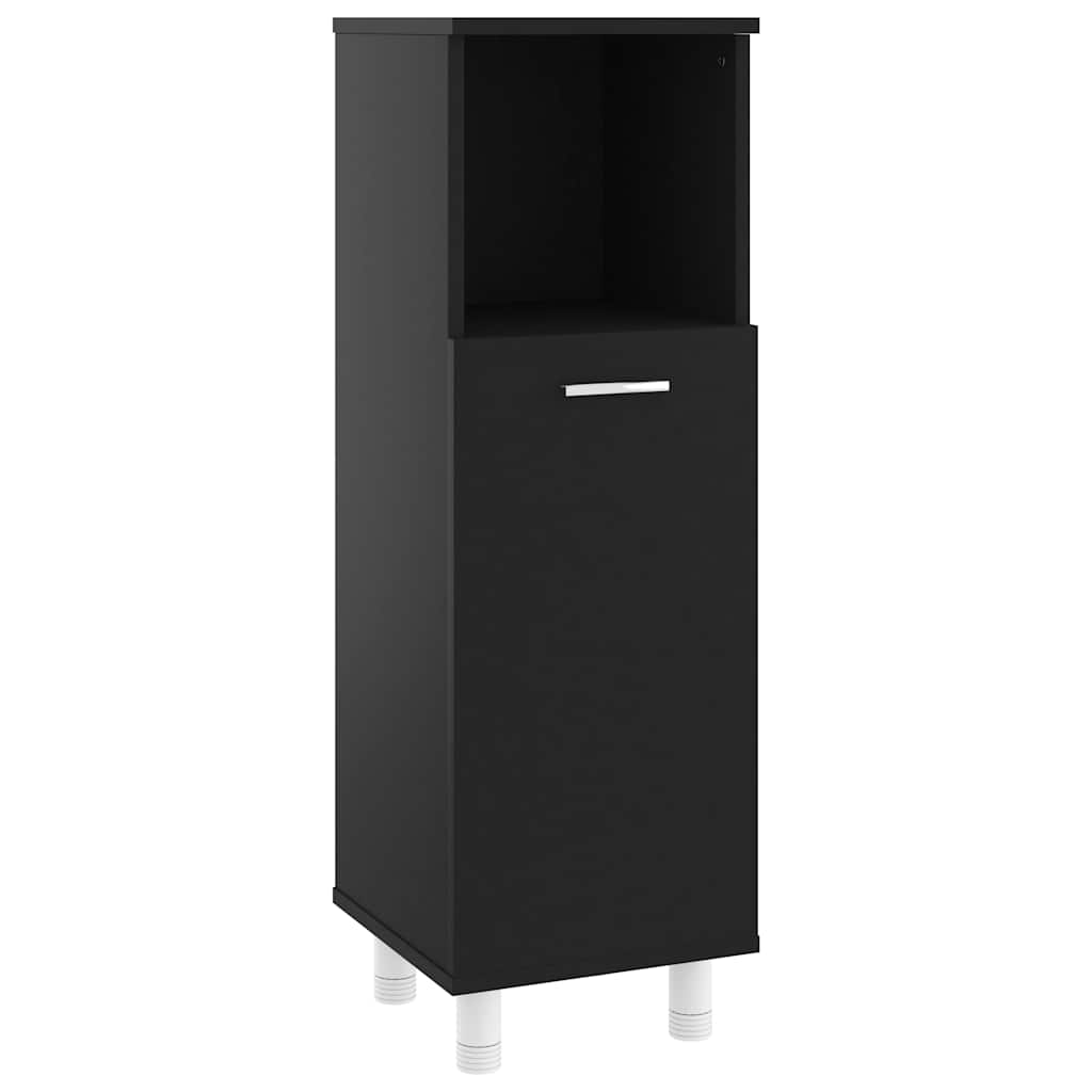 802616 vidaXL Bathroom Cabinet Black 30x30x95 cm Engineered Wood