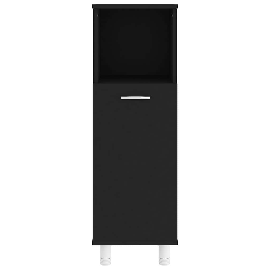 802616 vidaXL Bathroom Cabinet Black 30x30x95 cm Engineered Wood