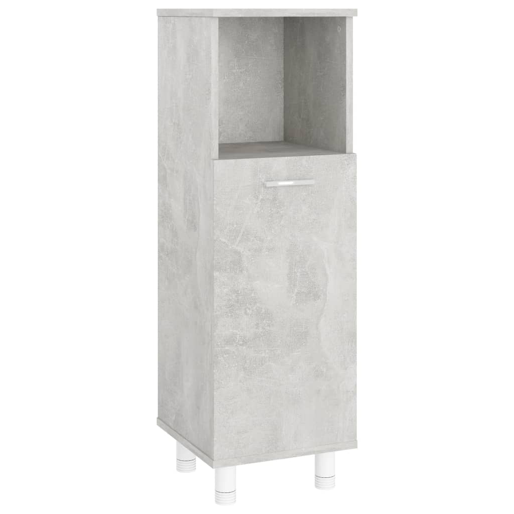 vidaXL Bathroom Cabinet Concrete Grey 30x30x95 cm Engineered Wood