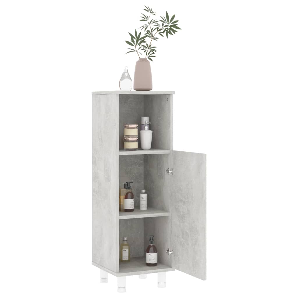 vidaXL Bathroom Cabinet Concrete Grey 30x30x95 cm Engineered Wood