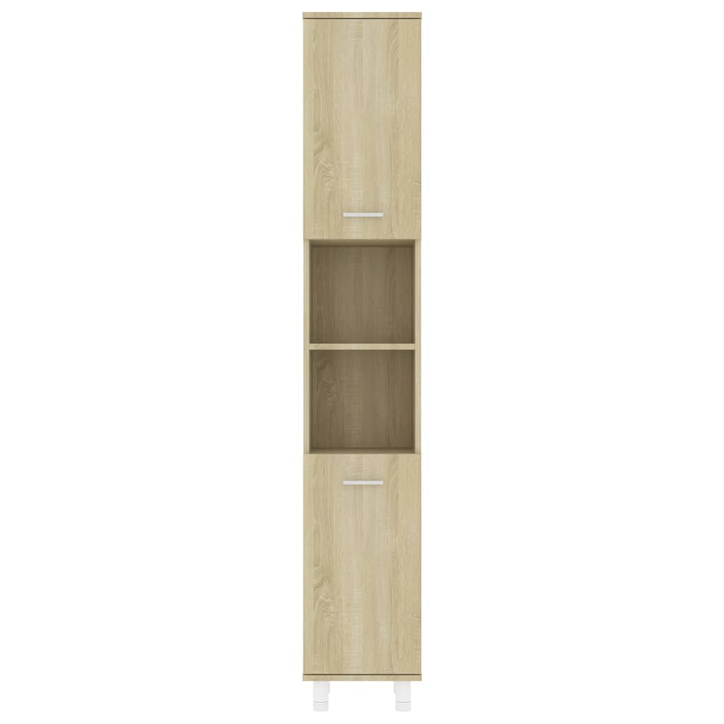 vidaXL Bathroom Cabinet Sonoma Oak 30x30x179 cm Engineered Wood