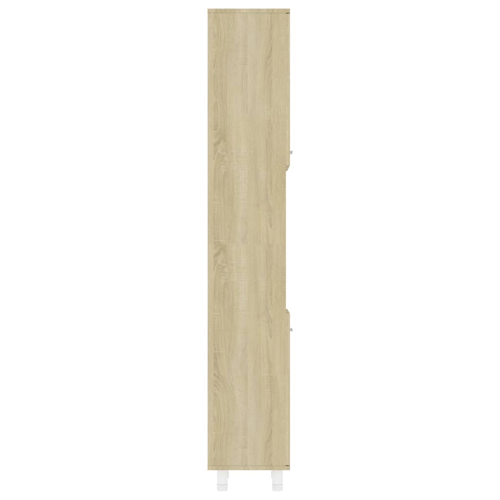 vidaXL Bathroom Cabinet Sonoma Oak 30x30x179 cm Engineered Wood