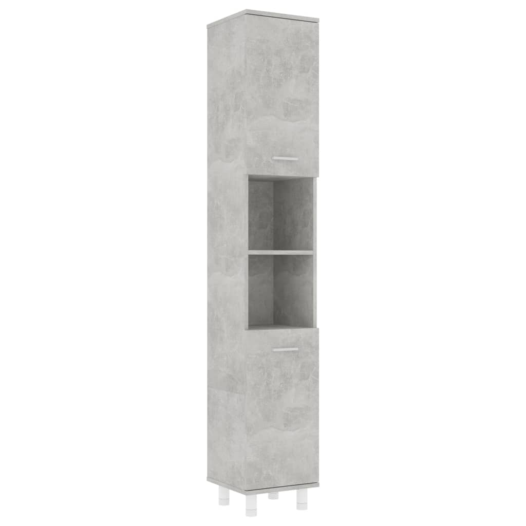 vidaXL Bathroom Cabinet Concrete Grey 30x30x179 cm Engineered Wood