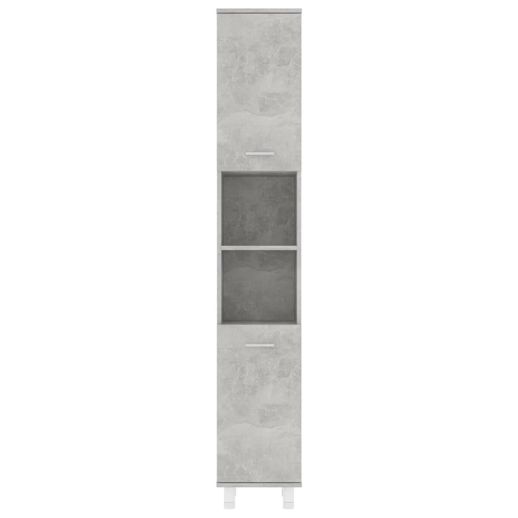 vidaXL Bathroom Cabinet Concrete Grey 30x30x179 cm Engineered Wood